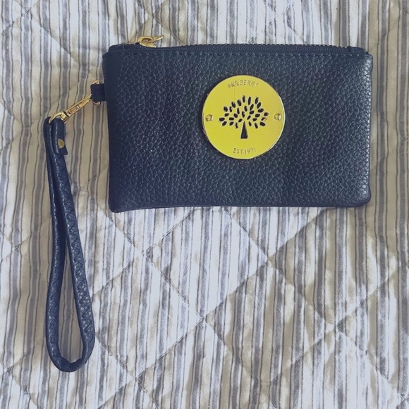 Mulberry Handbags - Mulberry Navy and Gold CardHolder Wristlet